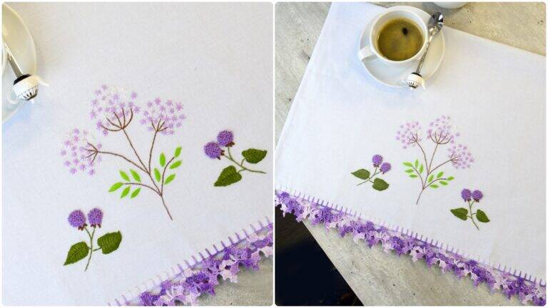 Pano de Prato em Crochê Lavanda: Guia para Iniciantes!