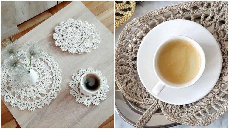 Veja Lindos Porta Copos de Crochê: Peças Charmosas e Elegantes!