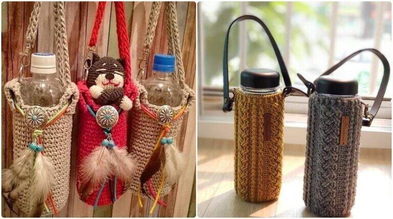 21 Porta Garrafas em Crochê para Você se Inspirar e Criar o Seu!