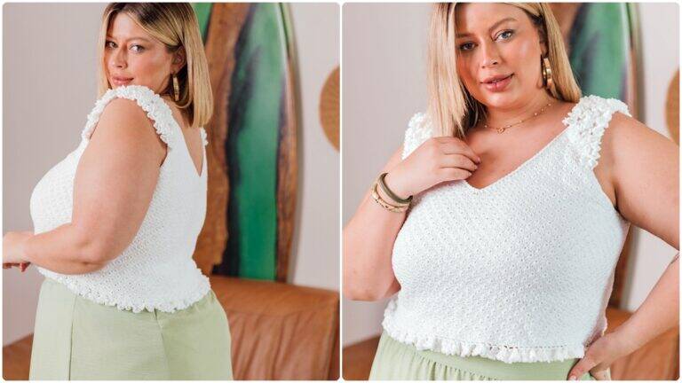 Regata de Crochê White: Peça Elegante e Confortável!