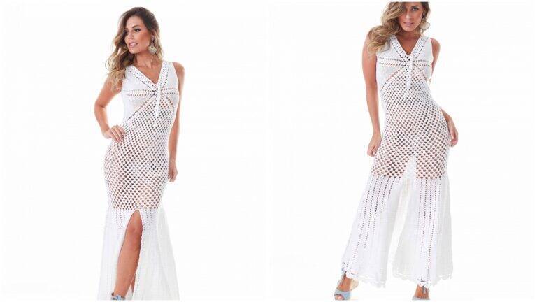 Saída de Praia em Crochê Branco: Elegância para o Verão!