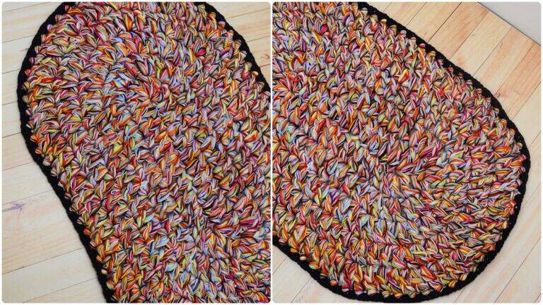 Tapete de Crochê Oval Mix: Passe o Tempo com Artesanato!