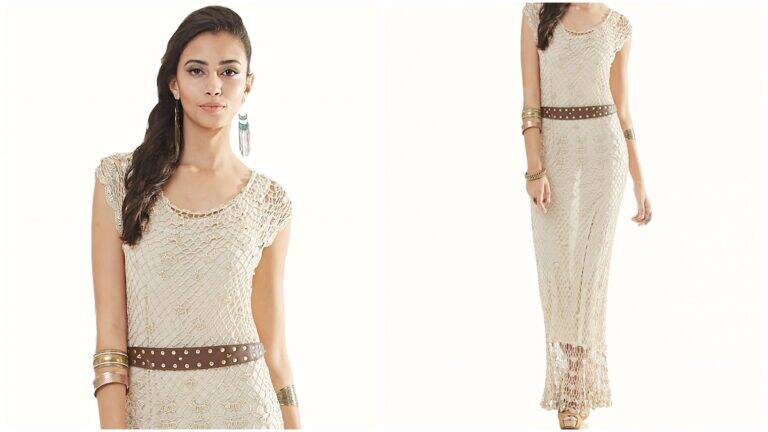 Vestido de Crochê Amêndoa: Elegância em Qualquer Ocasião!