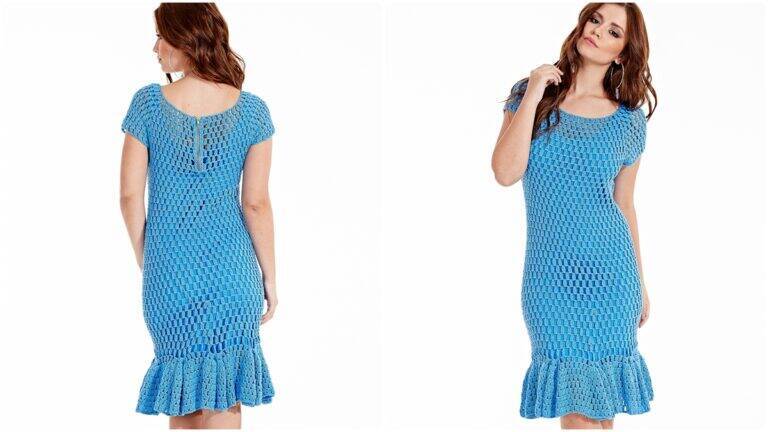 Vestido de Crochê Azul Anne: Elegância para Qualquer Ocasião!