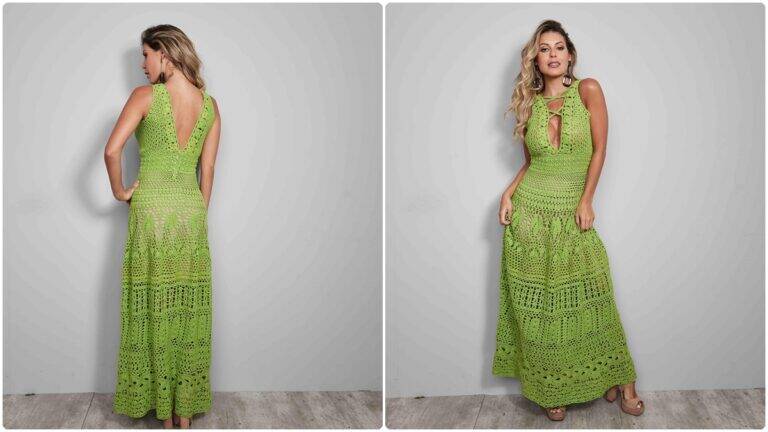 Vestido de Crochê Nine: Crie um Modelo Charmoso e Elegante!