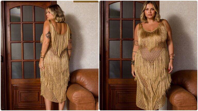 Vestido de Crochê Ouro: Crie Um Modelo Magnífico e Elegante!