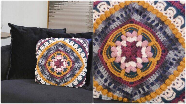 Almofada de Crochê Suspiro: Cores Lindas com Padrões Únicos!