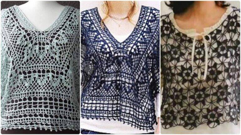 Blusas de Crochê com Gráficos para Você Criar: Estilo e Conforto!