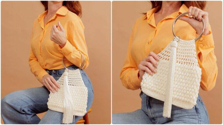 Bolsa de Crochê Névoa: Peça Elegante para o Seu Look!