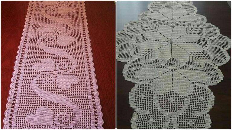 Caminhos de Mesa em Crochê Lindíssimos com Gráficos!