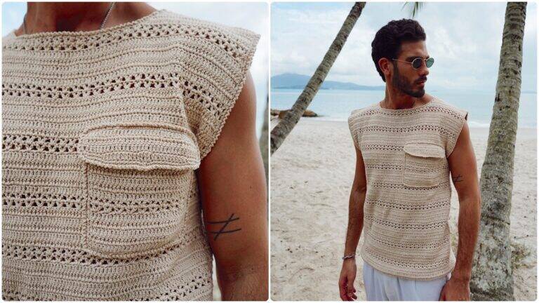 Camisa de Crochê Sem Mangas: Peça Linda e Estilosa!