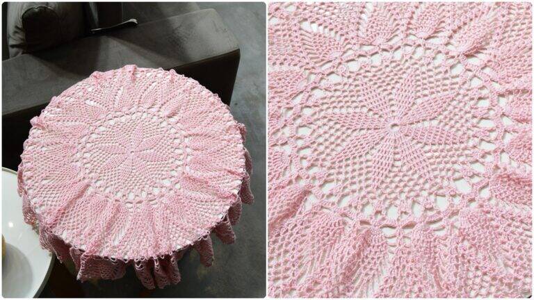 Toalha de Mesa em Crochê Rosa Antigo: Simples e Sofisticado!