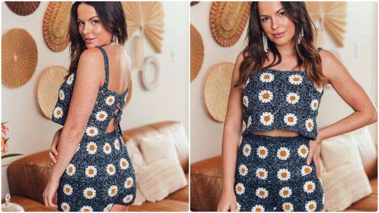 Conjunto de Crochê Margaridas: O Look Perfeito para Você!