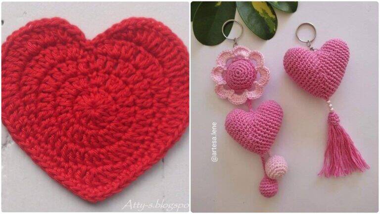 Corações de Crochê para Acessórios e Decoração!