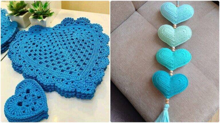 Corações de Crochê na Decoração: Toques Afetivos e Criativos!