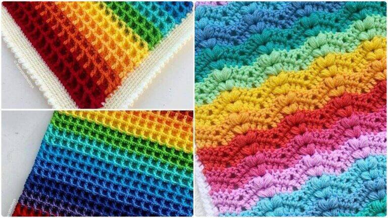 Mantas de Crochê Arco-Íris: Modelos Lindos que Encantam!