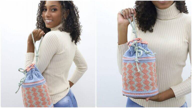Mochila de Crochê em Fio Conduzido: Beleza e Funcionalidade!