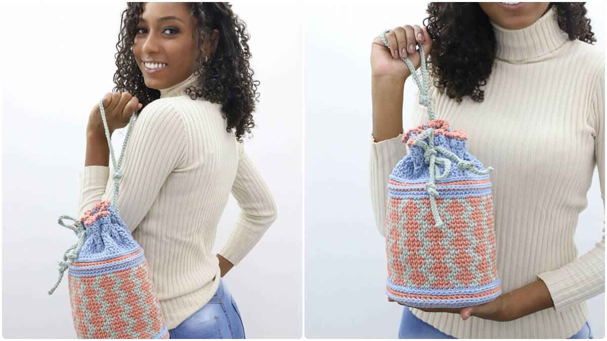 Mochila de Crochê em Fio Conduzido: Beleza e Funcionalidade!