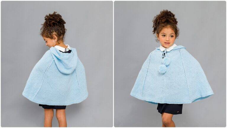 Poncho de Crochê Infantil com Capuz: Fofura e Conforto!
