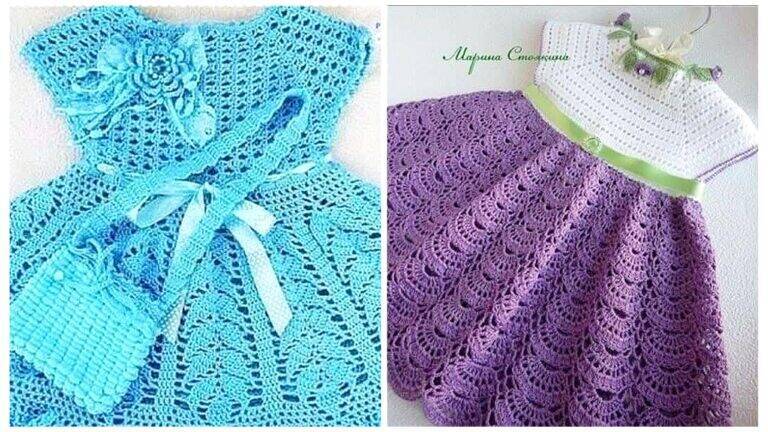 12 Vestidos de Crochê Infantil: Graficos, Receita e Vídeoaula
