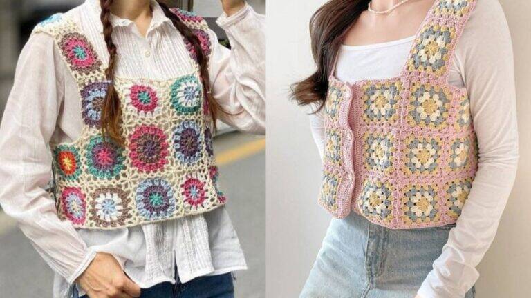 Tendência Crochê Moderno: Coletinhos e Tops com Quadradinhos da Vovó para Arrasar