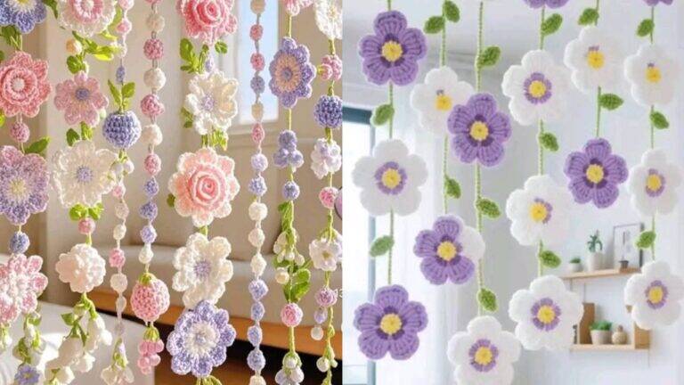 Cortina de Flores em Crochê: O Simples que Encanta