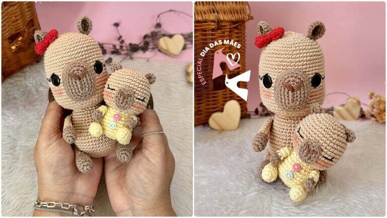 Amigurumi das Capivaras Mamãe e Bebê: Fofura Artesanal!