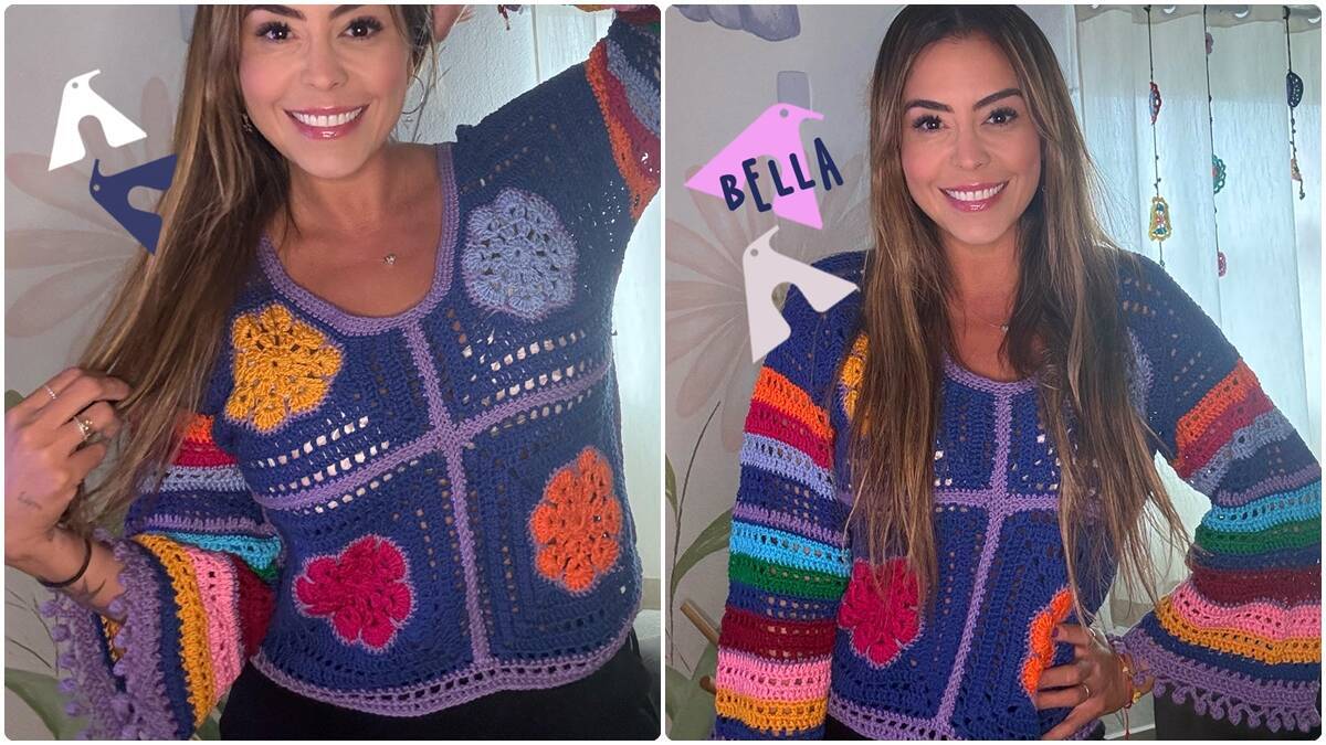Blusa de Crochê Floral Colorido: Crie Essa Peça Linda!