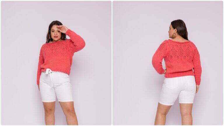 Blusa de Tricô Romã: Visual Profissional e Charmoso!