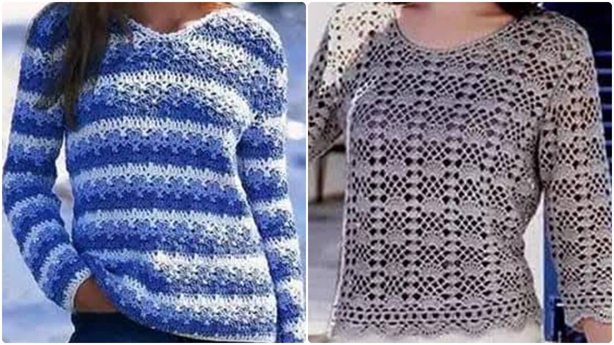 13 Blusas de Crochê com Gráficos: Elegância Cada Ponto!