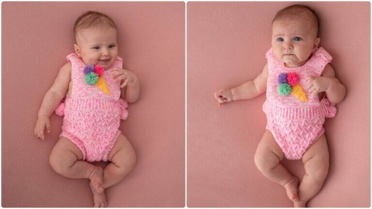 Body de Crochê Infantil Sorvete: Fofura para Elas!