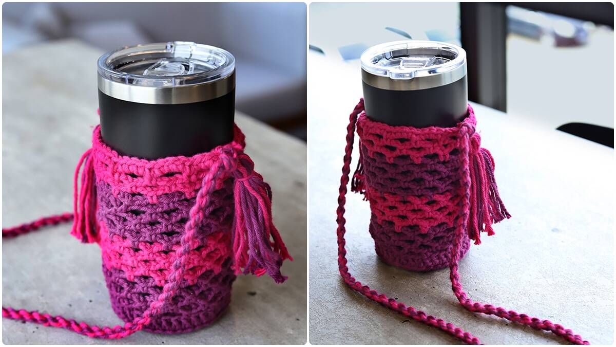 Bolsa Porta-Copos de Crochê: Funcionalidade e Charme!