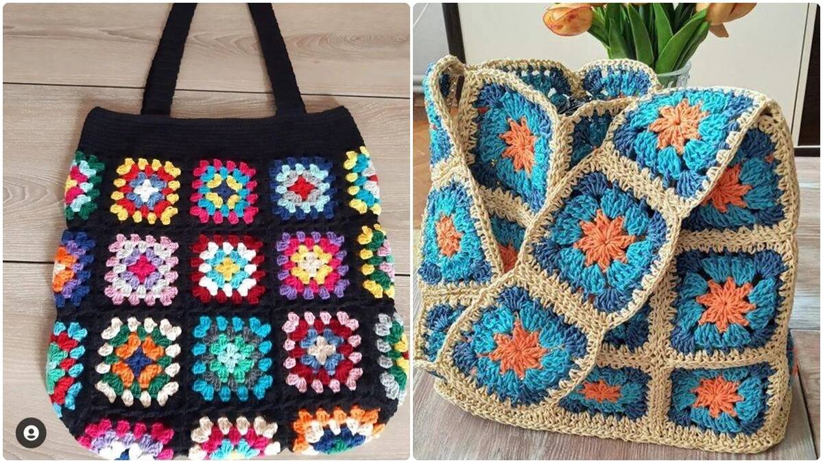 Bolsas de Crochê com Squares: Estilo, Criatividade e Charme!