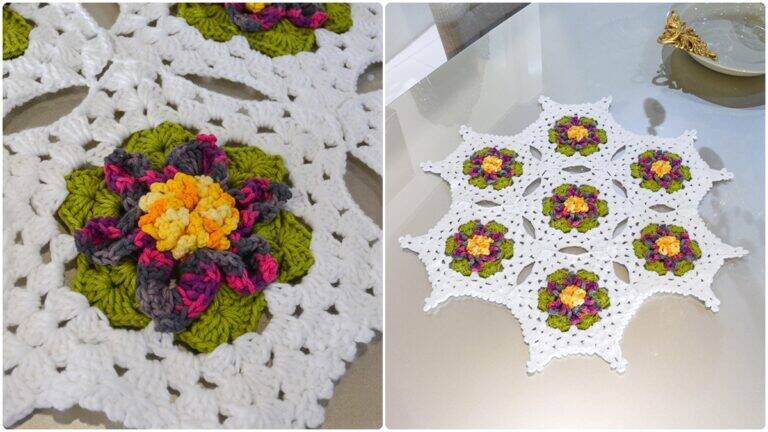 Centro de Mesa em Crochê Jardim: Projeto Lindo e Fácil!
