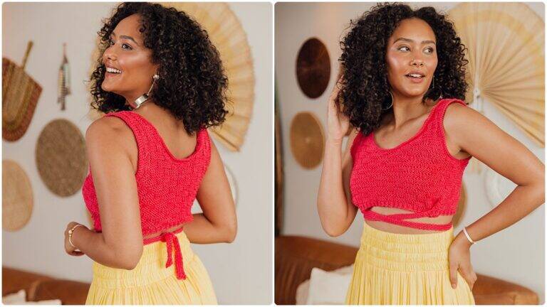 Cropped de Crochê Tropical: Charme, Conforto e Beleza!