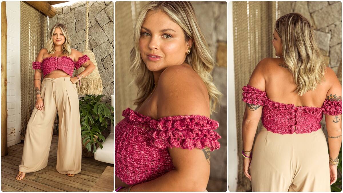 Cropped de Crochê com Babado: Estilo e Sofisticação!