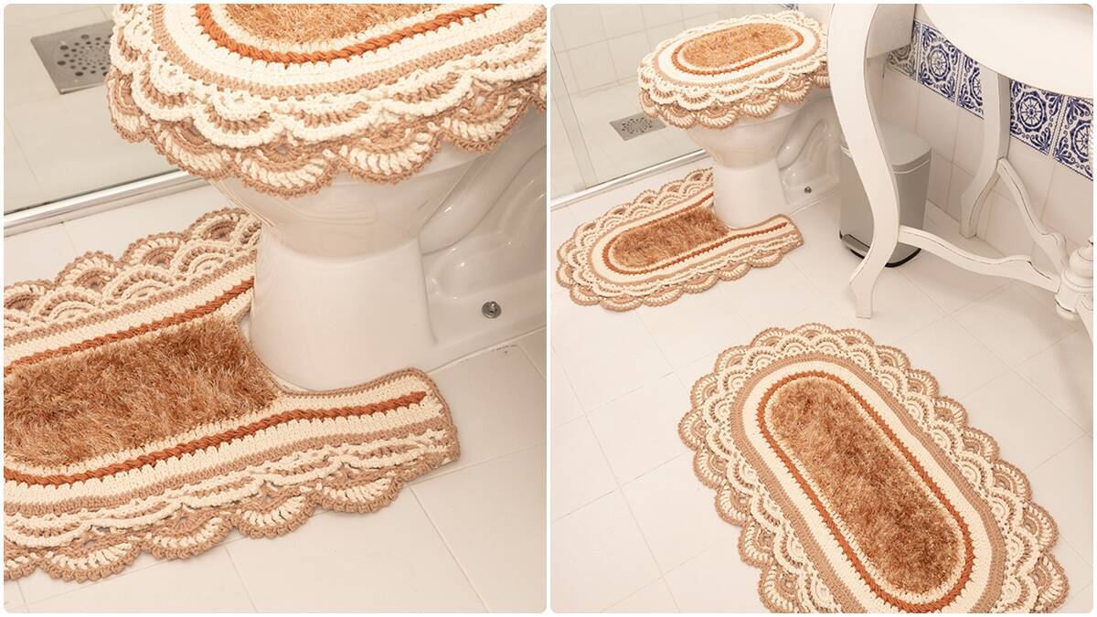 Jogo de Banheiro em Crochê Caravela: Decoração de Luxo!