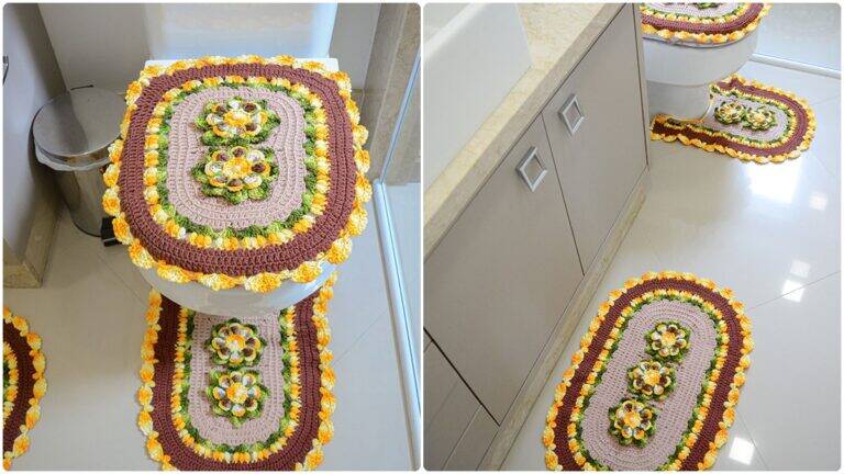 Jogo de Banheiro em Crochê Rapadura: Decoração Feita a Mão!