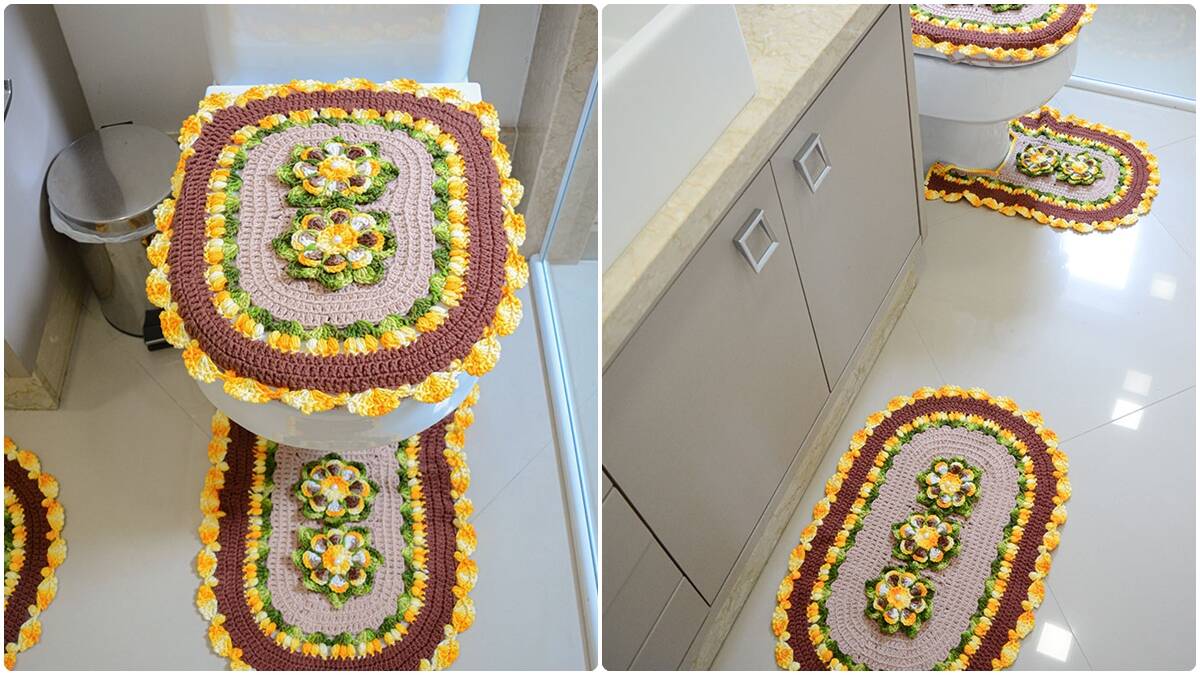 Jogo de Banheiro em Crochê Rapadura: Decoração Feita a Mão!