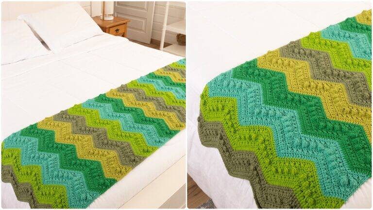 Peseira de Crochê Greenery: Cores Lindas para Sua Cama!