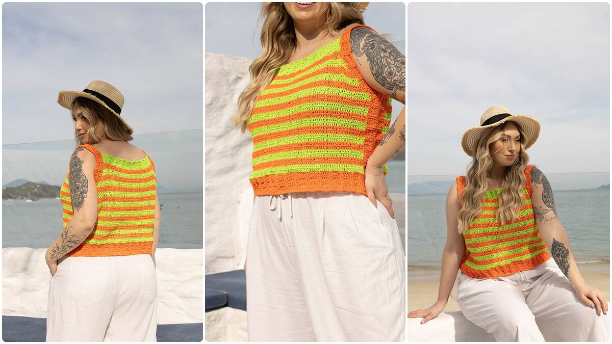 Regata de Crochê Neon: Uma Peça Confortável e Estilosa!