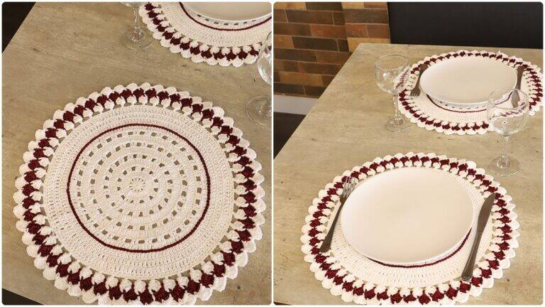 Sousplat de Crochê Jasmin: Renda Extra com Essa Peça Linda!
