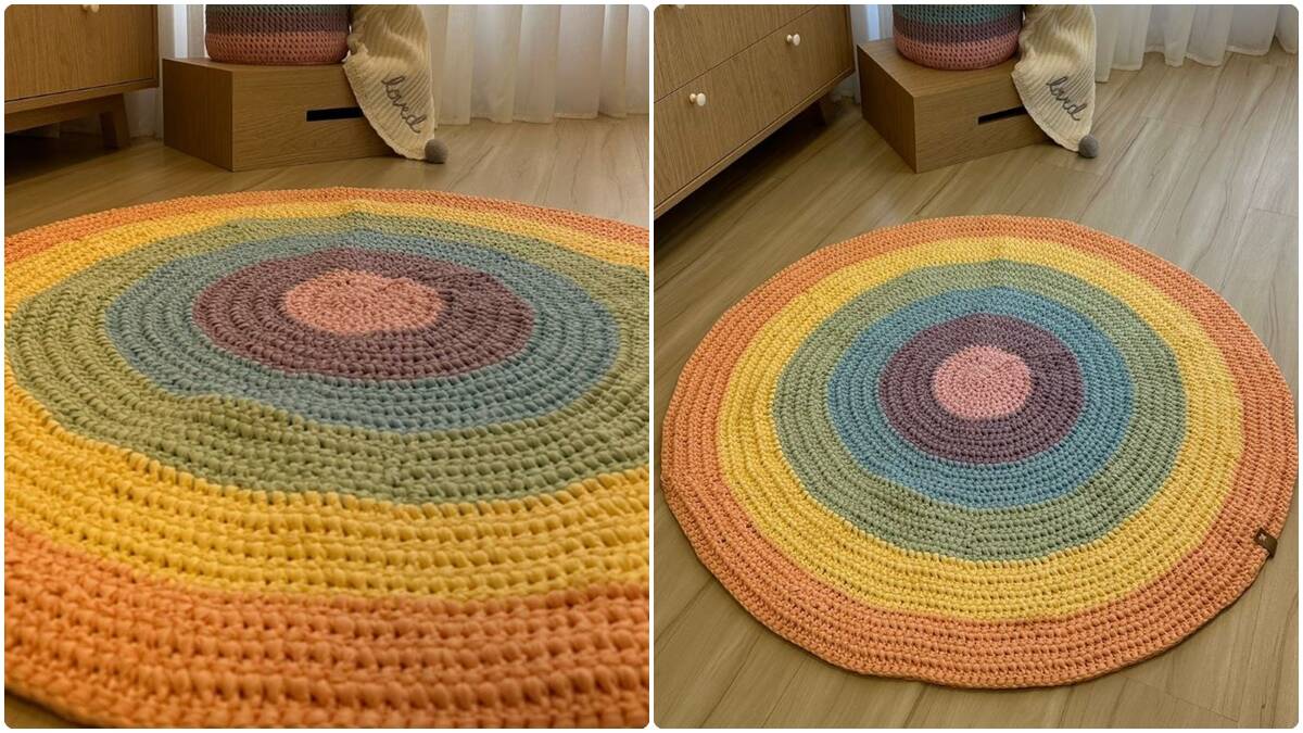 Tapete de Crochê Redondo Multicolorido: Aprenda a Fazer o Seu!