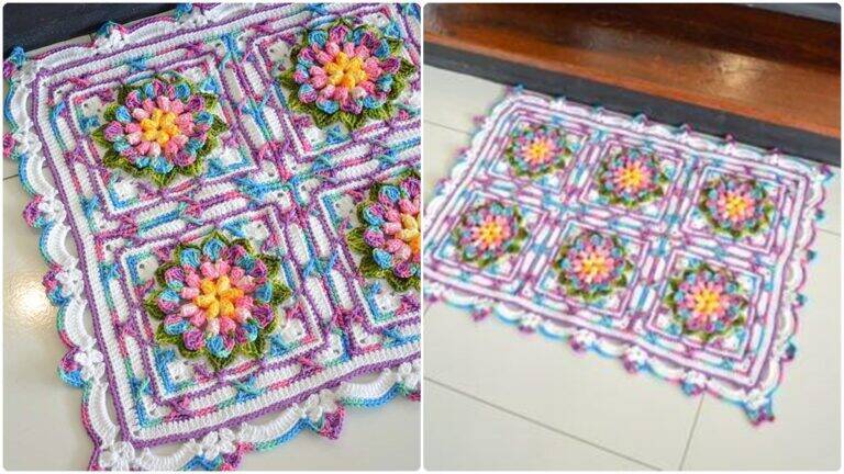 Tapete de Crochê Sereia: Decore Sua Casa com Cores e Charme!