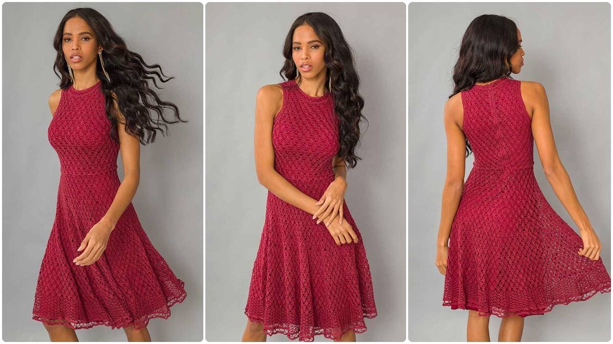 Vestido de Crochê Midi Godê: Peça Linda e Sofisticada!