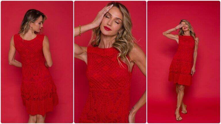Vestido de Crochê Samara: Modelo Elegante e Charmoso!