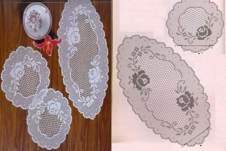 centros de mesa em crochê