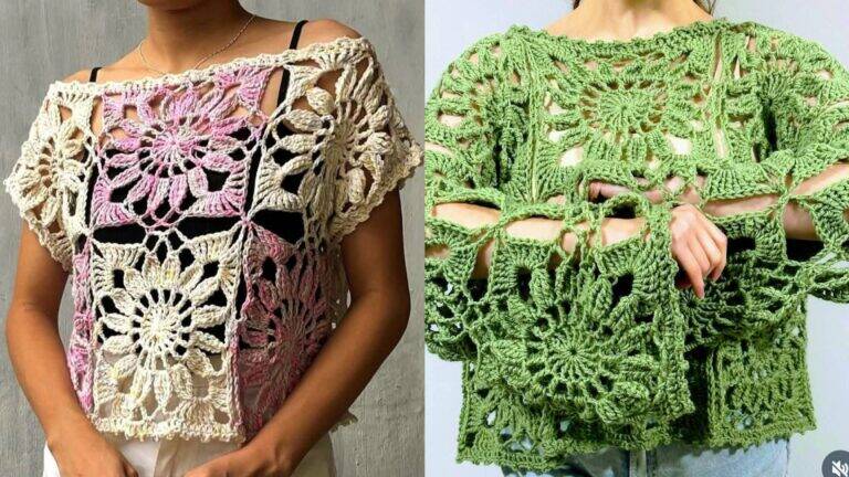 Blusas com Squares Quadrado: Modelos e Gráficos para Fazer Hoje!