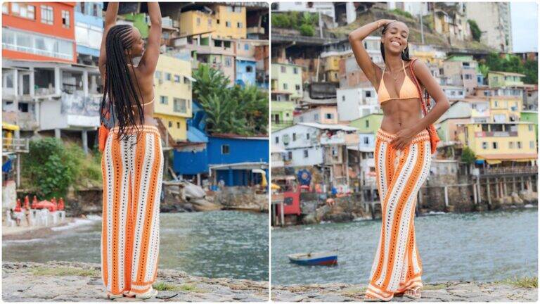 Calça de Crochê Tangerina: Cores Charmosas com Estilo!