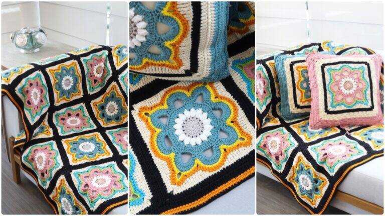 Conjunto de Crochê Bailarina: Manta e Almofadas Lindas!